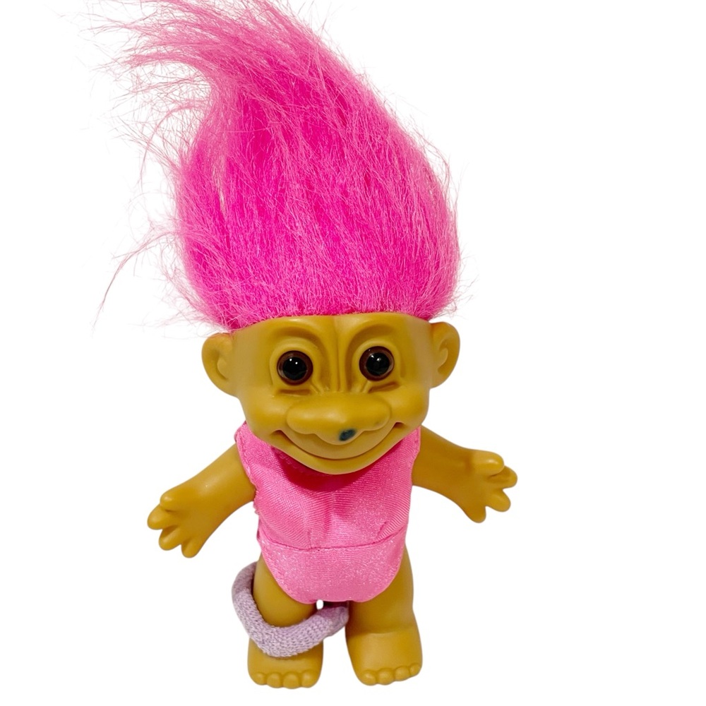 Vintage Russ Troll Doll Aerobics Workout Pink‎ Hair Bodysuit